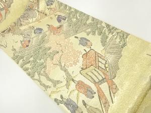 平安陽春絵巻模様織出し袋帯